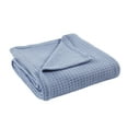 thumbnail image 2 of Modern Thread Blue Waffle Weave 100% Cotton Adult Thermal Blanket, Twin, 2 of 4