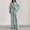 Green, variant on Pajamas for Women Set 2PC Plus Size- Relaxed Fit Solid Color Long Sleeve Tops Pants Loungewear Nightdress Button Down with Pocket Plush Sleepwear