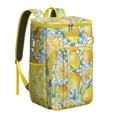 thumbnail image 1 of Yellow Lemon Print Backpack Cooler, Leakproof Insulated Lunch Bag for Tropical Trips and Summer Fun, 1 of 6