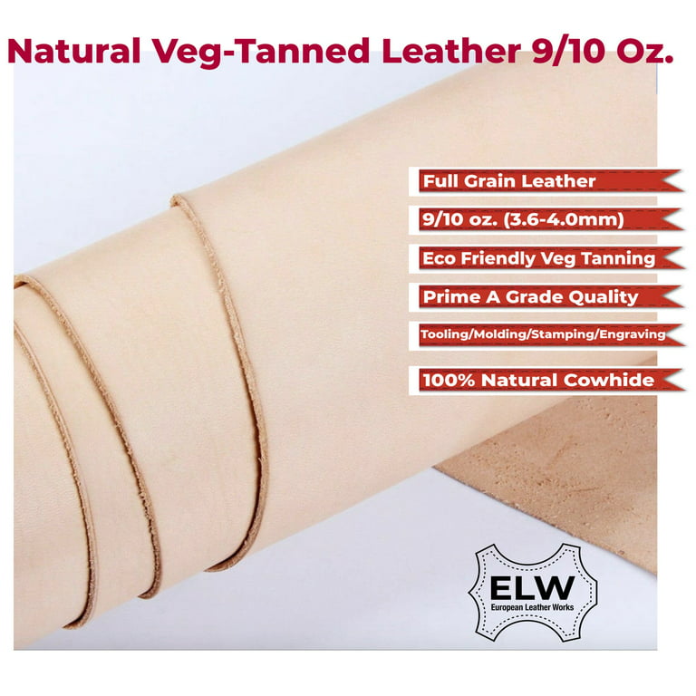LEATHER 10x10 Natural LEATHER, Dark Tan Leather Sheet, Natural Tan