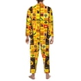 thumbnail image 2 of Halloween Costumes Mens Pajamas Set, happy halloween elements Halloween Pajamas Button Down Long Sleeve Loungewear Halloween Sleepwear Pjs sets for Men, 2 of 7