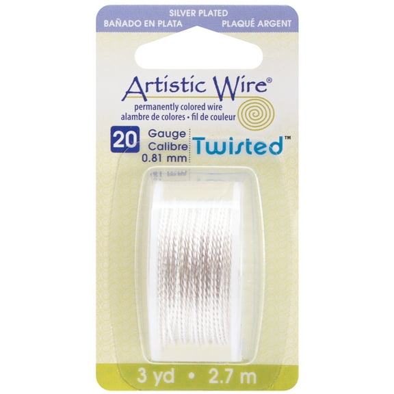 Artistic Wire Twisted 20 Gauge 3yd-Silver