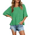 thumbnail image 2 of Half Sleeve T Shirts for Women Loose Fit Crewneck Plain Casual Blouse Basic Tee Shirt Summer Tops, 2 of 6