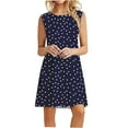 thumbnail image 1 of Robes d'Été pour Femmes 2022 Robe Débardeur Sans Manches Col Rond Décontractée Ample Simple Ligne Courte Mini Robe de Plage, 1 of 5