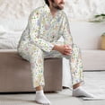 thumbnail image 7 of Naloa Flower Rabbit Men’s Pajamas Set - Long Sleeve Button Down Sleep Shirt and Pajama Bottoms Sleepwear Set-XX-Large, 7 of 7