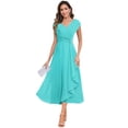thumbnail image 1 of Vestido de chifón turquesa CDSSL para la madre de la novia, talla grande, 1 of 6