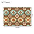 thumbnail image 4 of Yayeee Bath Rugs for Bathroom Floor Set of 2 Non Slip Fluffy Soft Absorbent Mat, Retro Blossom Flower, 4 of 7