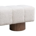thumbnail image 5 of Christopher Knight Home Modern Mid-Century 64" Faux Fur Tufted Ottoman Bench, Faux Wood Legs, Beige, 5 of 7