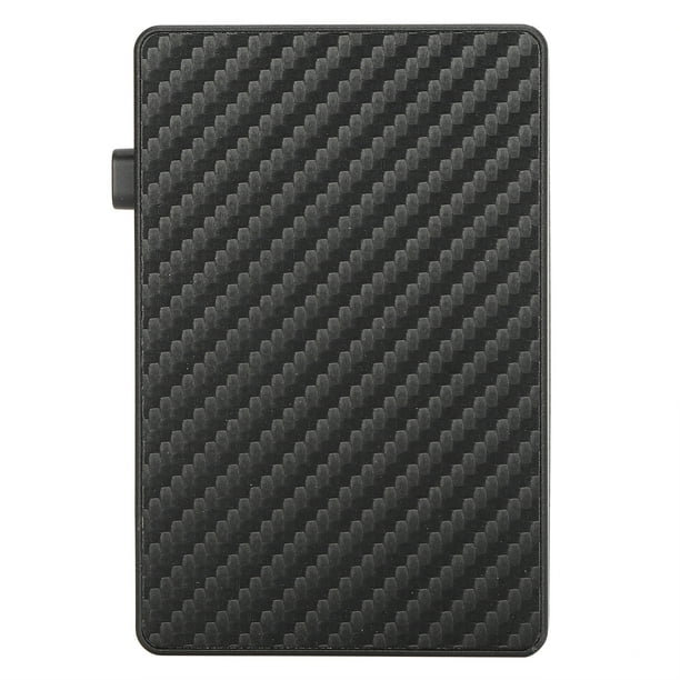 Tarjetero antirrobo portátil antimagnético para tarjetas de crédito, estuche de identificación para RFID, fibra de carbono, negro X‑64#A