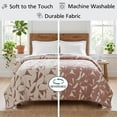 thumbnail image 2 of Mainstays Iris Leaf Stitched Quilt, Full/Queen, Rust Red, Reversible Lightweight Bedding for All Ages, 2 of 9