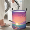 thumbnail image 5 of ZICANCN Tropical Island Laundry Basket Organizer, Dirty Clothes Hamper for Bathroom Bedroom Laundry Room, Small Size, 5 of 7