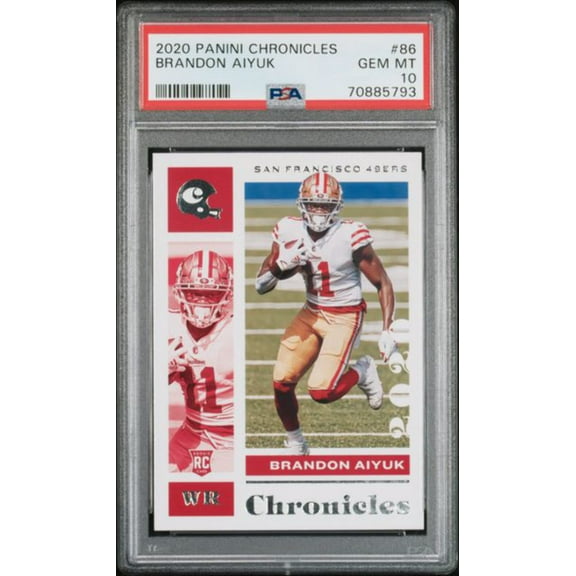 Graded 2020 Panini Chronicles Brandon Aiyuk #86 Rookie RC Football Card PSA 10 Gem Mint
