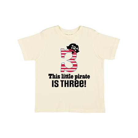 

Inktastic 3rd Birthday 3 Year Old Pirate Party Boy Gift Toddler Boy Girl T-Shirt