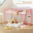 thumbnail image 2 of JOYMOR Low Loft Bed with Inclined Ladder, Metal Twin Size Bed Frame with 15” High Guardrail for Boys Girls, Junior, Space Saving, Mattress Not Included (Silver), 2 of 9