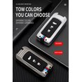 thumbnail image 7 of Key Fob Cover Compatible with Mitsubishi Outlander Sport Eclipse Cross ASX Mirage RVR Lancer Fortis Ex 2 Button Keychain Case Holder Protector,3 button-Black, 7 of 7
