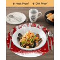 thumbnail image 3 of 13 Inch Round Placemats Set of 6, Red Christmas Tree Non Slip Heat Insulation PP Table Mats, Xmas Balls Pine Needles Snowflake Washable Place Mats for Kitchen Dining Party Table Decor, 3 of 7