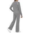 thumbnail image 5 of VBVC Women's 2 Piece Side Stripes Set,Ladies Crew Neck Top and Sweatpants,Lightweight Matching Outfit For Women,Gray,Size XXL, 5 of 7