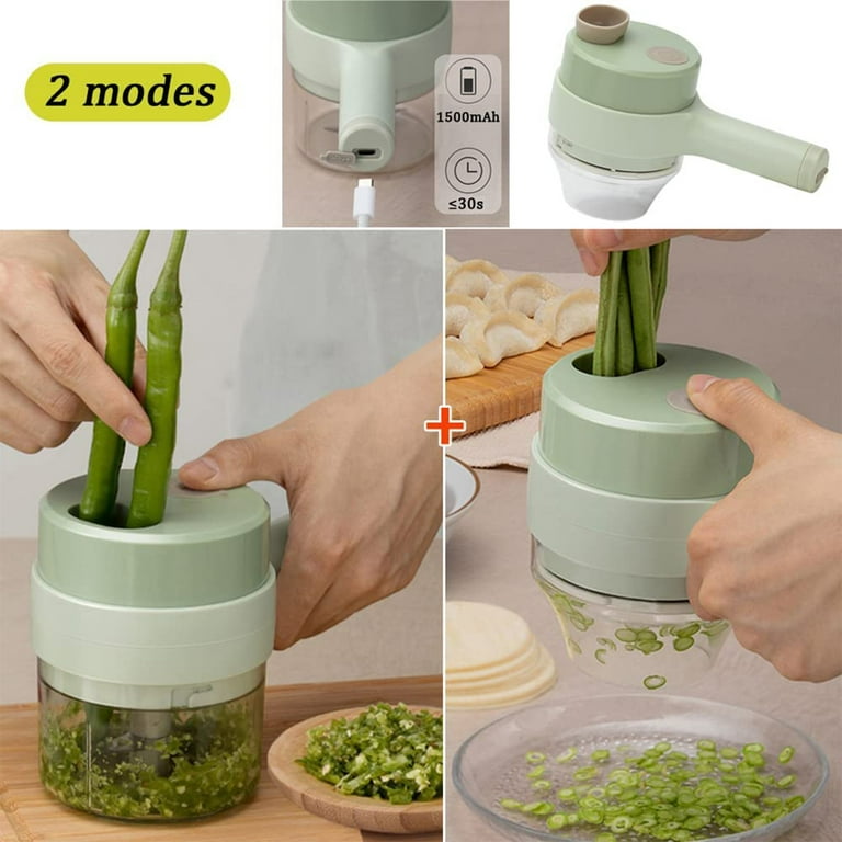 4 in 1 Handheld Electric Vegetable Cutter Set, Electric Garlic