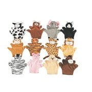 Velour Hand Puppets With Arms And Legs - Party Favors - 12 Pieces