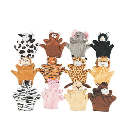 Velour Hand Puppets With Arms And Legs - Party Favors - 12 Pieces