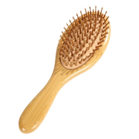 Natural Bamboo Hair Brush with Air Cushion - Scalp Massage, Anti-Breakage & Ergonomic Handle for Daily Hair Care