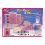 Gloria Bedroom & Wardrobe Set Dollhouse Furniture with Dressing Table