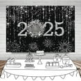 Black and Silver 2025 New Year Backdrop Cheers to 2025 Photography