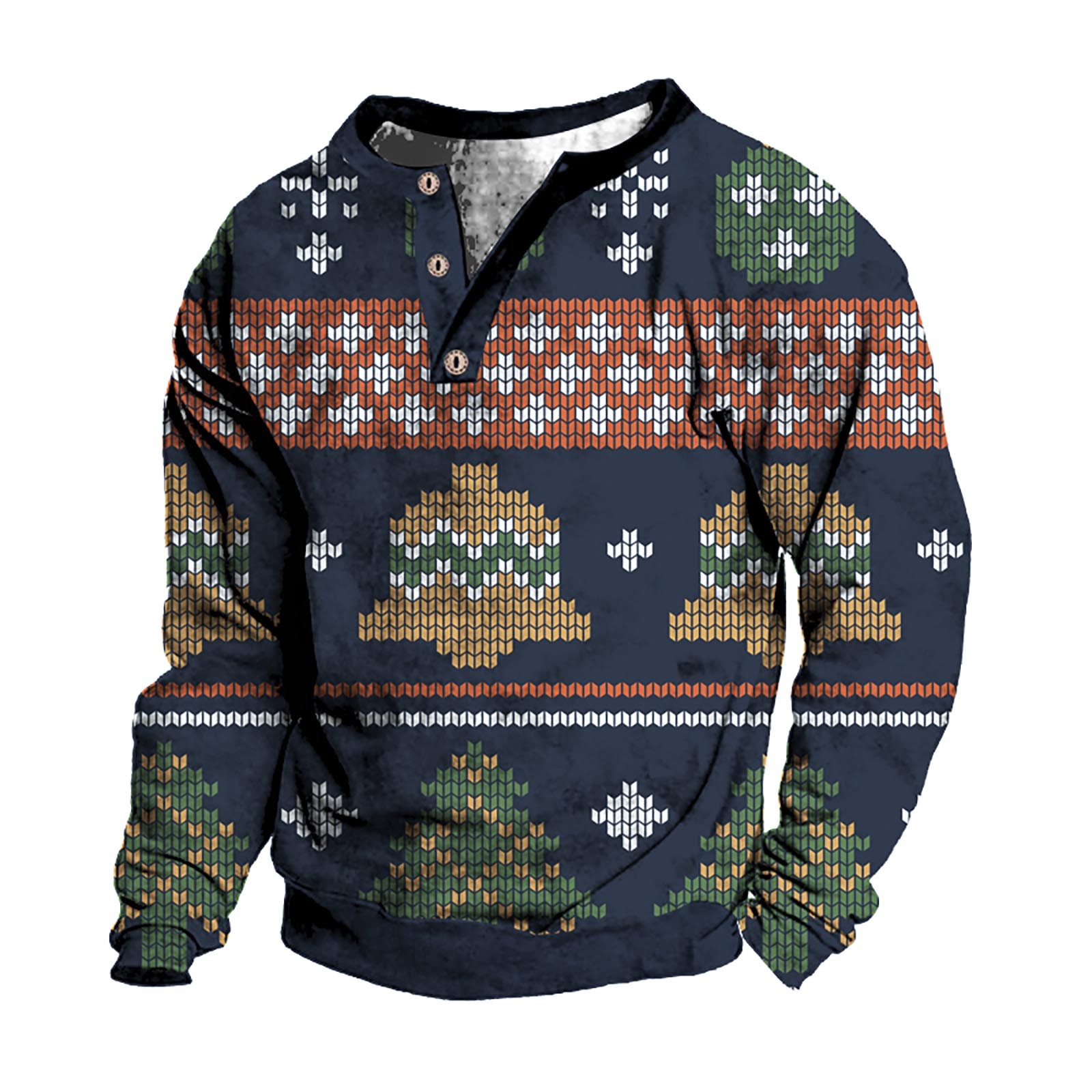 Hanas 2023 Men's Clothing Christmas Vneck Sweater Men's 3d Digital