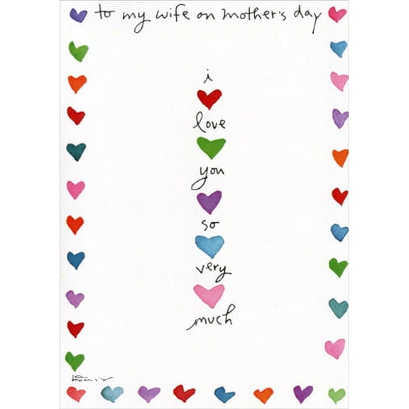 Recycled Paper Greetings Stacked Hearts Mother's Day Card