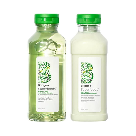 Paquete para el cabello Briogeo Superfoods Matcha, manzana y col rizada 750 ml x2