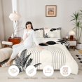 thumbnail image 3 of Homewish Vintage Boho Geometric Twin Comforter Sets,Modern Abstract Stripes Bedding Set,Cream,Light Gray Reversible,2 Pieces,1 Comforter and 1 Pillowcase, 3 of 7