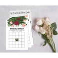 thumbnail image 4 of Inkdotpot Bridal Wedding Shower Bachelorette Party Bulk Blank Square Fill In Gift Ideas 50Floral GreeneryBingoGameCards, 4 of 7