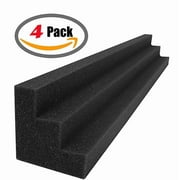 Mybecca XL Acoustic Wedge Studio Soundproofing Foam Corner Block (4 Pack) Charcoal Color