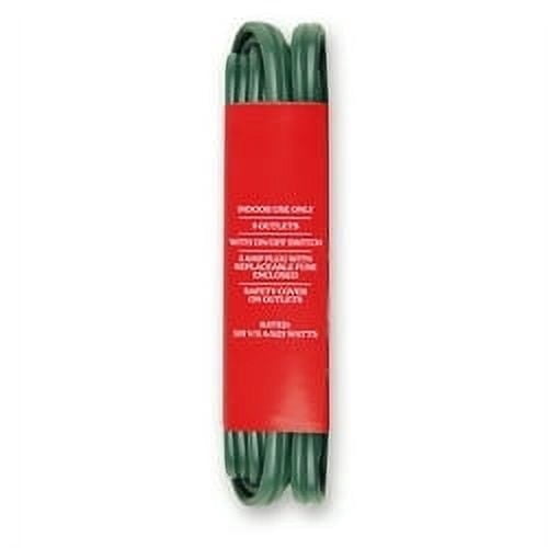 Indoor 9-Outlet Extension Cord, Green, 12', by Holiday Time