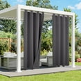 thumbnail image 5 of SHANNA Outdoor Curtains, Waterproof Windproof UV Protection Blackout Curtains with Eyelets, 3D Textured Pattern for Garden, Pergola, Balcony, Dark Grey, 52 X 84 inch, 5 of 11