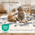 thumbnail image 4 of ODIKA 2'x3' Navy Beige Geometric Handwoven Design Washable Doormat Modern Stripes with Intricate Patterns Non-Slip, Low Pile for Entryway, Kitchen, Laundry Room, 4 of 7