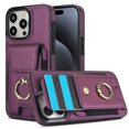 thumbnail image 2 of Dteck Card Slots Wallet Case for iPhone 14 Pro,Shockproof Premium PU Leather Kickstand Protective Cover with Ring Holder Back Case,Purple, 2 of 8