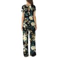 thumbnail image 2 of CALIPESSA Womens Floral Print Round Neck Loose Wide Legs Casual Summer Jumpsuits, 2 of 5