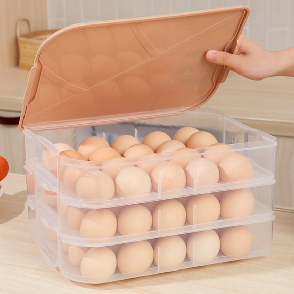Bueautybox Plastic Refrigerator Egg Trays,Egg Storage Box,Stackable Plastic Egg Containers with 20Egg Grooves for Fridge Kitchen Restaurant