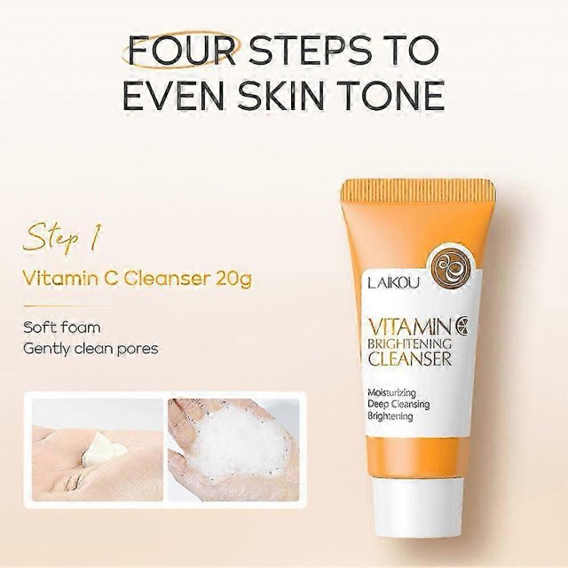 4-piece Set (facial Cleanser + Toner + Cream + Sunscreen) (a) $laikou Vitamin C Travel Set 4-piece Facial Care Hydration And Moisturizing
