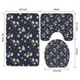 thumbnail image 3 of Darkblue Daisy Flower Yellow Centers Pattern Bathroom Rugs Sets 3 Piece,Toilet Cover Set,Absorbent Non Slip Bathroom Mats Sets with U-Shaped Contour Rug Toilet Rug Set, 3 of 5