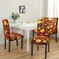 thumbnail image 4 of Fall Thanksgiving Chair Covers Set of 4, Pumpkin Maple Leaf Dining Chair Protectors, Elastic Removable Washable Dining Chair Covers, Suitable for Fall Thanksgiving Kitchen Dining Room Holiday Decor, 4 of 7