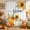 Golden Yellow, Pumpkin Orange, Linen, Black, variant on Thanksgiving Pumpkin Shower Curtain, Waterproof Shower Curtains for Bathroom, Fall Farmhouse Leaves Floral Plaid Blue Washable Fabric Bathtub Curtain Set Bath Decor with 12 Hooks Extra Long 72"x96"