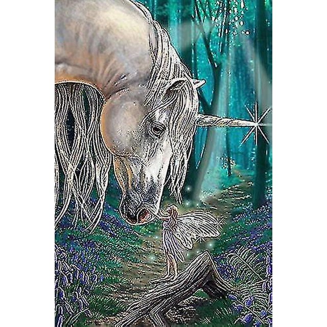 Kit de pintura de diamante 5D por número para adultos y niños, unicornio y elfo, bricolaje, redondo, con diamantes de imitación, gema, cristal, cruz, bordado, manualidades para