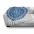 thumbnail image 3 of Blue Mandala Soft Flannel Fleece Throw Blanket, Yoga Mystic Body Science Theme, Cozy Plush for Indoor and Outdoor Use, 70" x 90", Aqua Navy Blue and White, by Ambesonne, 3 of 6