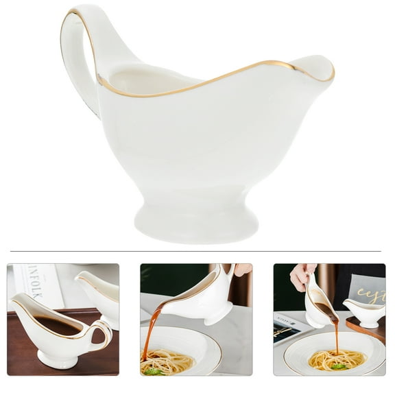 SASABAXI Gravy Boat Ceramic 1Pcs 6.7x3.9x2.0in
