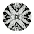thumbnail image 2 of JEUXUS  Round Table Cover Kitchen Dining Picnic Geometric Datura Retro Flowers Wipable Polyester Cloth Spring Summer Party Table Cover Abstract White and Black, 2 of 7
