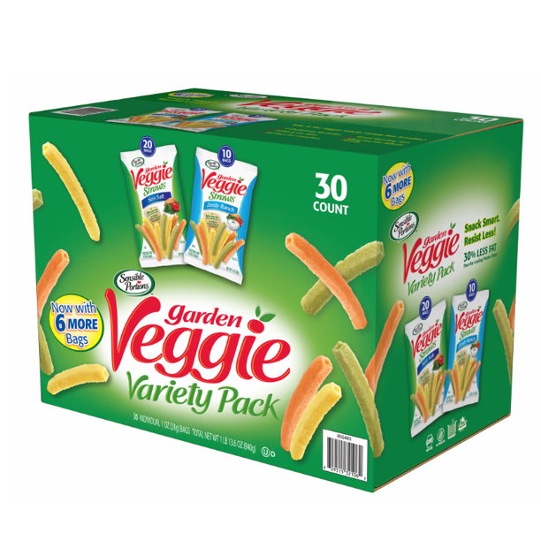 Sensible Portions Garden Veggie Straws Variety Pack, 30 ct. Walmart