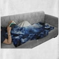 thumbnail image 6 of Space Soft Flannel Fleece Blanket, Moon on Sky Surrounded by Storm Clouds Lunar Magic Dark Twilight Dawn Foggy Hallows Image, Cozy Plush for Indoor and Outdoor Use, 50" x 60", Blue, by Ambesonne, 6 of 6