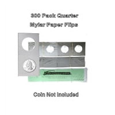 Cardboard/Mylar 2x2 Coin Holder Flips for Quarter 24.3mm, by Guardhouse 300 pk
